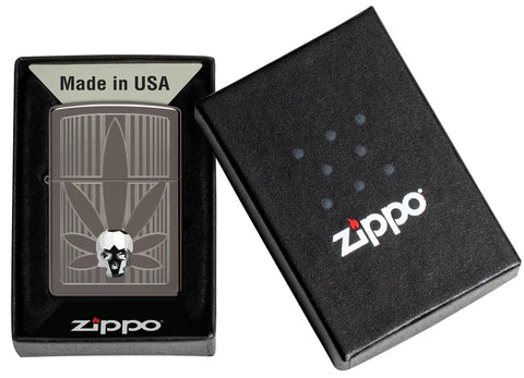 Crystal Skull Cannabis Leaf Zippo Lighter