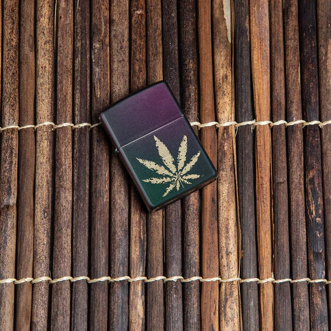Iridescent Marijuana Leaf Zippo Lighter