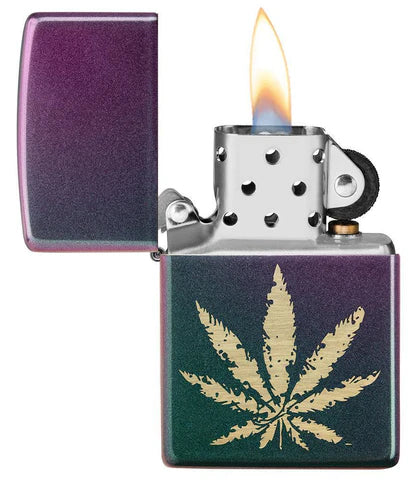 Iridescent Marijuana Leaf Zippo Lighter