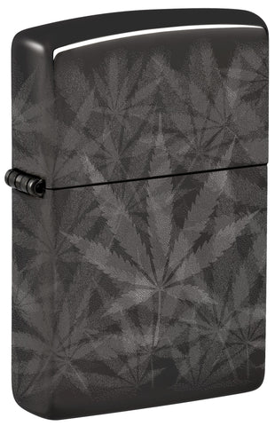 High Polish Phantom Cannabis Leaf Zippo Lighter