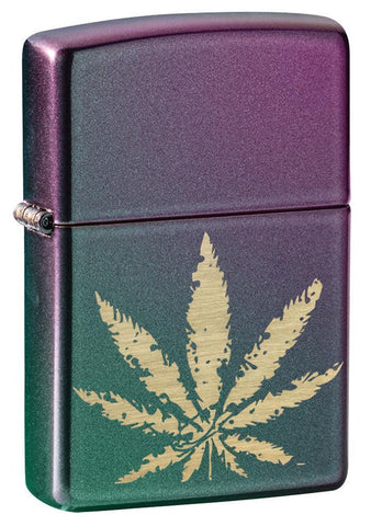 Iridescent Marijuana Leaf Zippo Lighter
