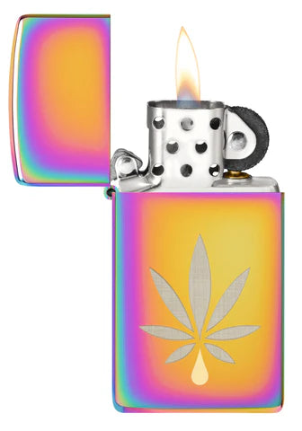 Multi Color Cannabis Slim Zippo Lighter