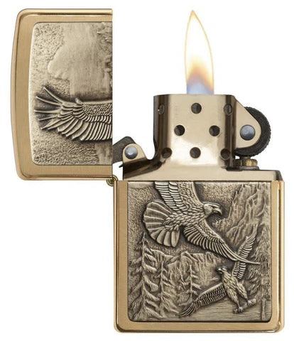 Soaring Eagle Brass Zippo Lighter