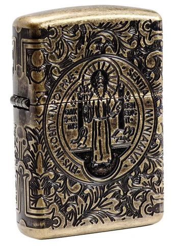 St. Benedict Deep Carve Zippo Lighter